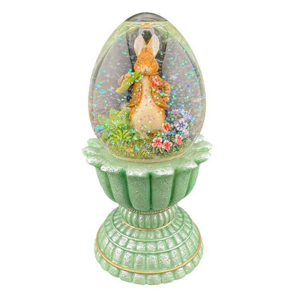 Beatrix Potter Benjamin Bunny Egg Music Box Water Globe Für Elise Original Box - Picture 2 of 6